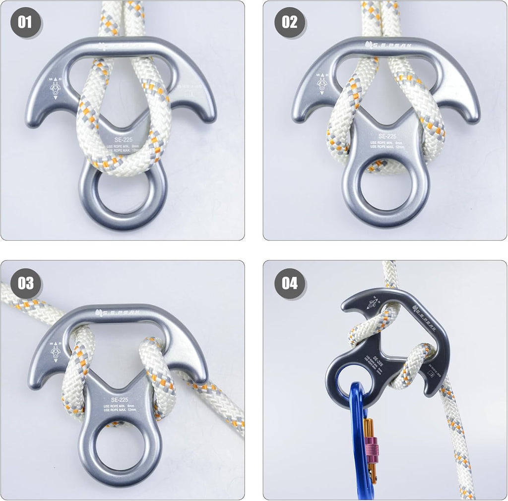 30kN/35kN/40kN Rescue Figure 8 Descender Climbing Gear Downhill Equipment Rigging Plate Rappeling Device for Rock