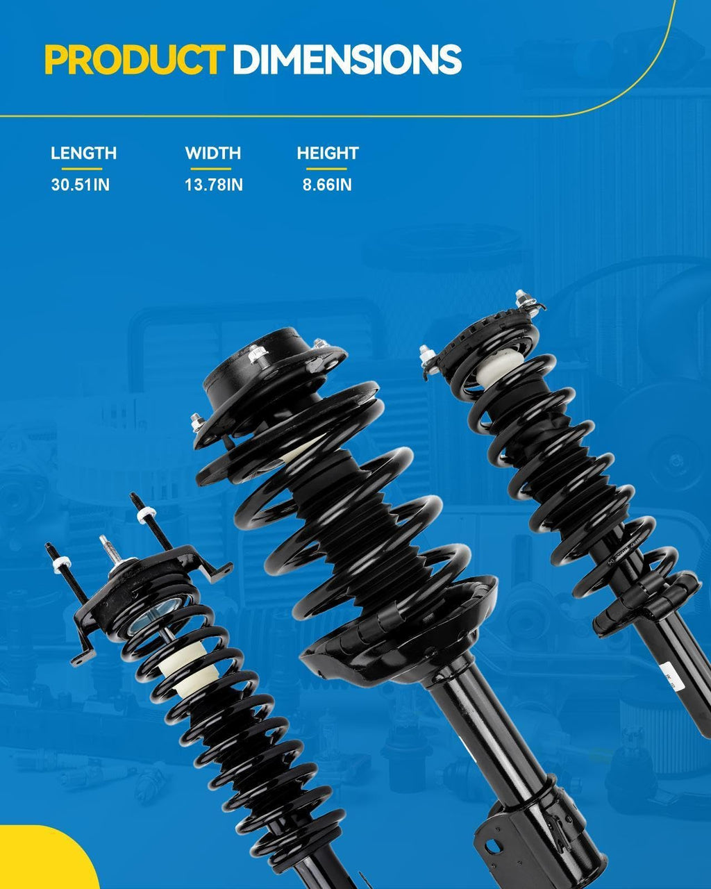 PHILTOP Front Struts for Explorer 2011-2013 3.5L, Shock Absorber Complete Suspension 272620+272621, Struts with Coil Spring Assemblies SAA932 2 Pcs