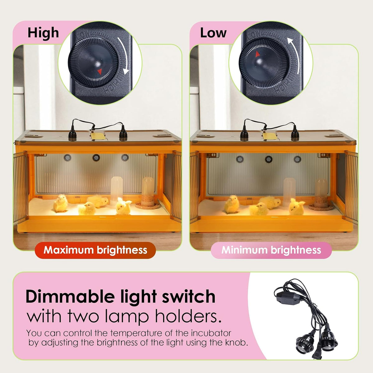 142L Chicken Brooder Box for Chicks Kit with Heater Chicks Warmer Brooder Plate Ducks Tent Pen Thermometer for 30