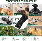 1000Pcs 4 Inch Plastic Twist Ties for Bags, Wire Cable Ties for Plants,Breads,Household and Office Use