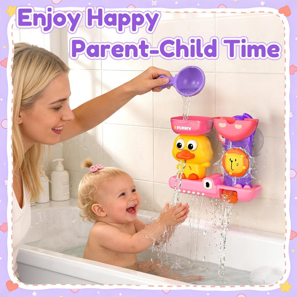 Bath Toys for Kids Ages 1-3: Toddler Bath Toys for 1 2 3 Year Old Girl Gifts - Pink Bathtub Toy for Toddlers 2-4