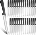 30 Pack Serrated Steak Knives, Stainless Steel, 8.4 in, Restaurant
