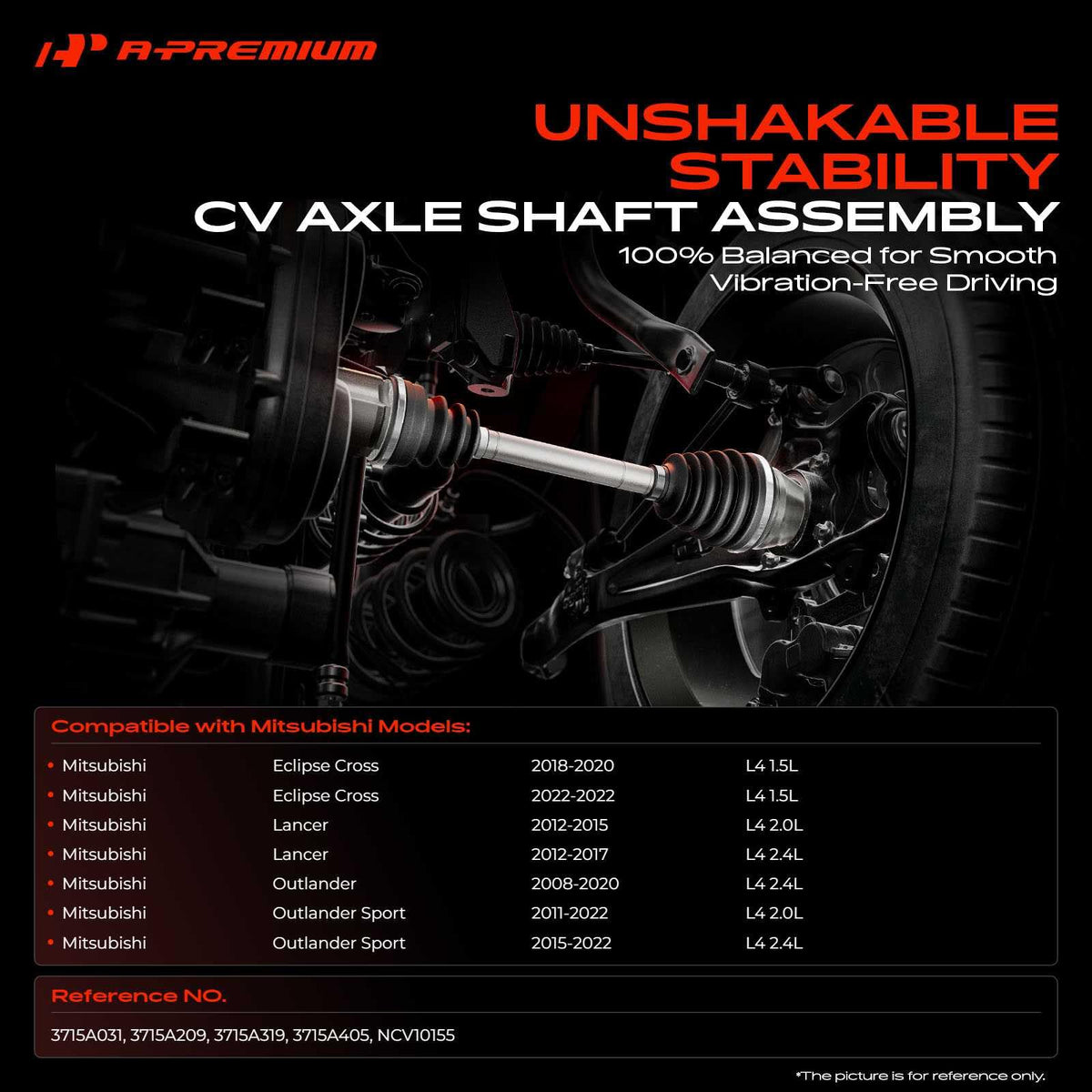 A-Premium Rear Left Driver Side CV Axle Shaft Assembly