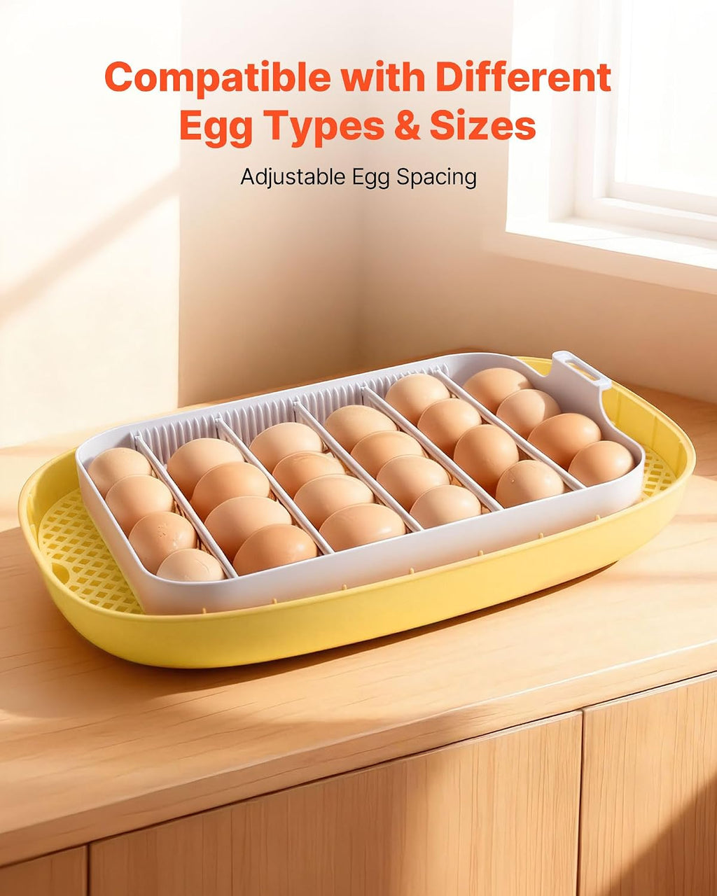 24 Egg Incubator, Automatic Egg Turner with LED Candler, Temperature & Humidity Control, 360° View Clear Window, Auto