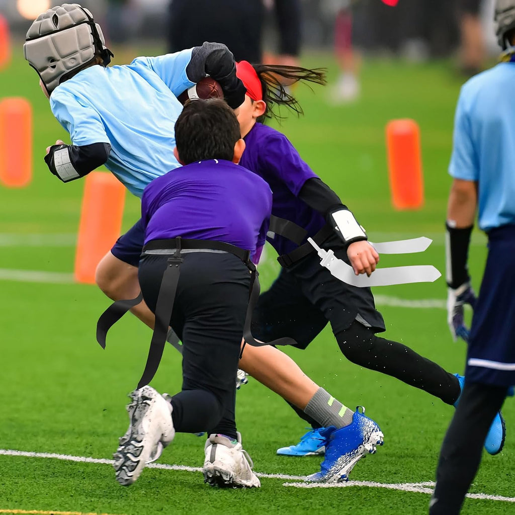 10/12 Players Flag Football Belts and Flags | Adjustable Football Belts for Adults, Flag Football Set for Kids Team