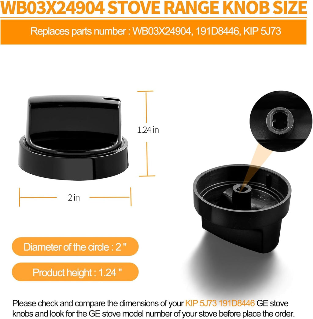 WB03X24904 191d8446 Stove Knobs Replacement for GE Electric Range Cooktop Knob General Electric Range Parts JB625RKSS