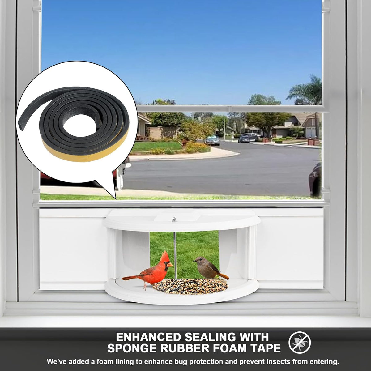 in Window Bird Feeders for Viewing - 180° Clear View Bird Feeder, Durable, Elegant, Fits Windows 27-35" Wide, for