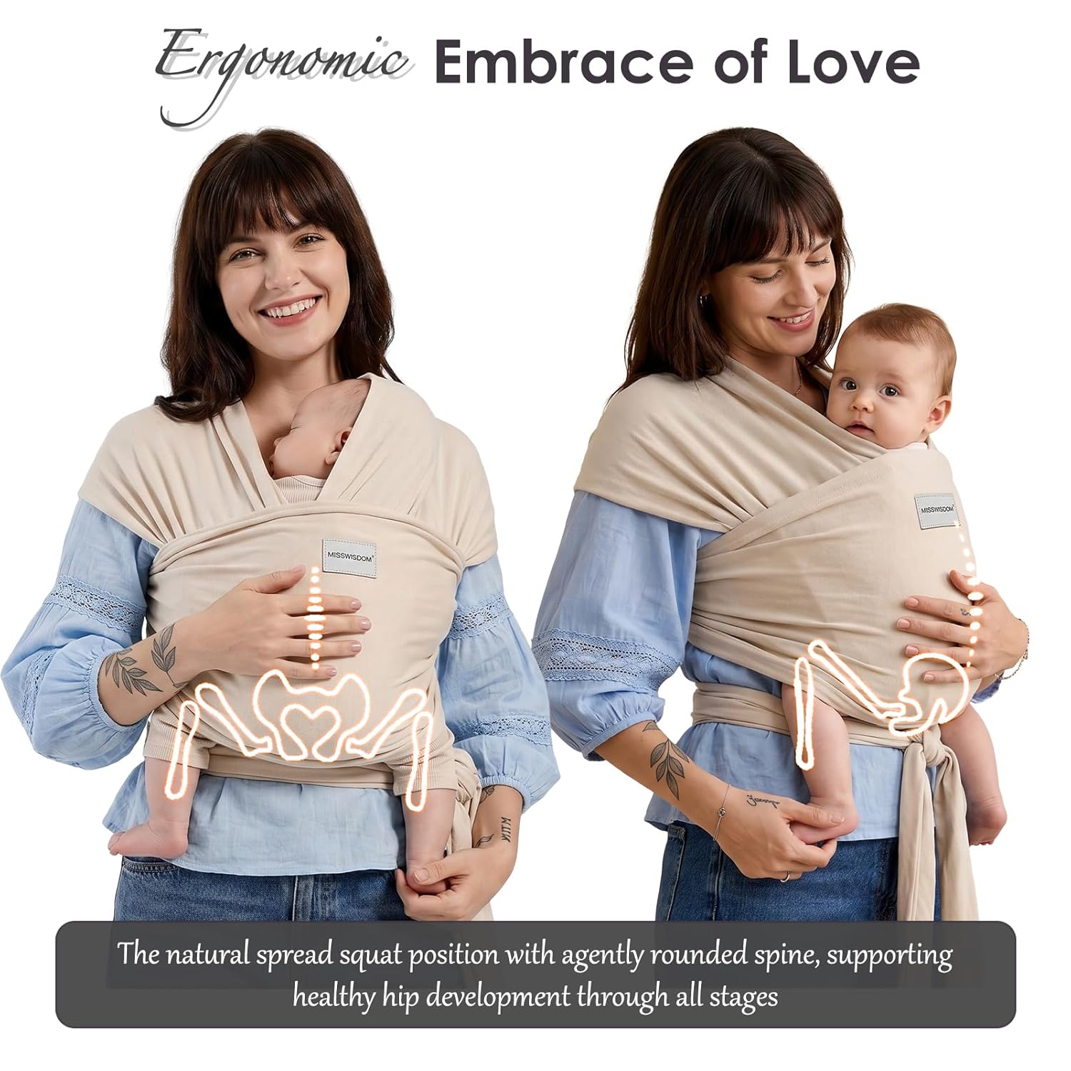 Baby Wraps Carrier, Baby Carrier Wrap Newborn Sling 7-35lbs, Baby Wearing Wrap Newborn Wrap Carrier, Baby Sling