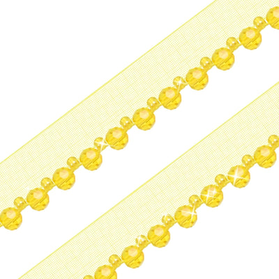 3.1 Yards Yellow Beaded Lace Trim Border Beaded Lace Ribbon