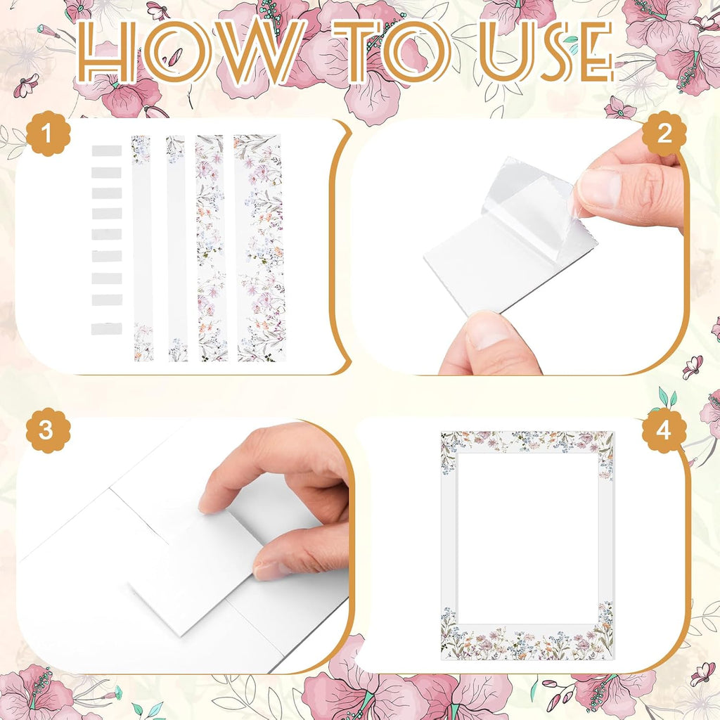 32 x 24 Inch Floral Photo Booth Frame Prop, DIY PVC Cutouts Photo Booth Selfie Frame for Bridal Shower, Wedding, Baby
