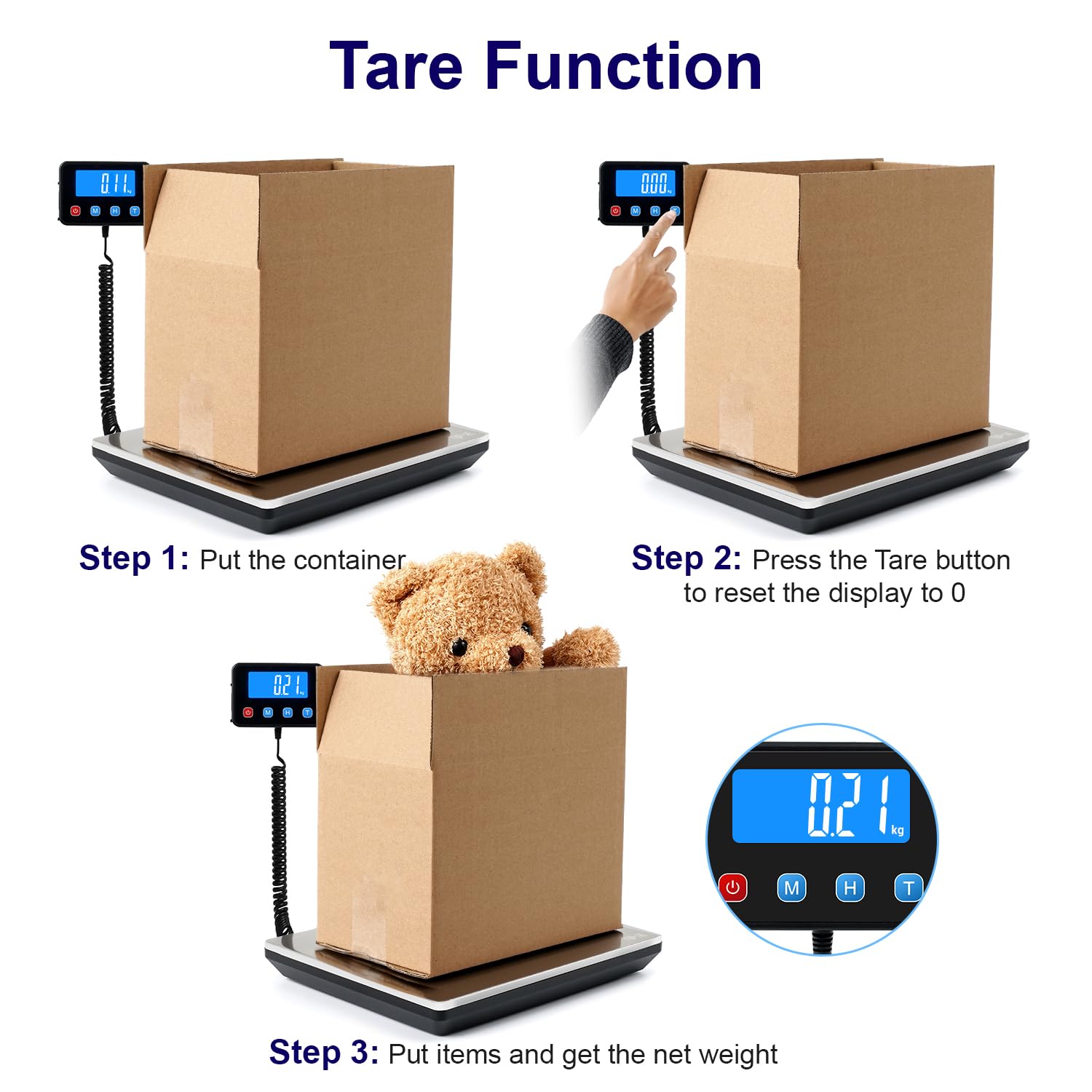 Shipping Scale 440lbs for Packages, Heavy Duty Digital Postal Scale with LCD Display 0.35 oz High Precision Express