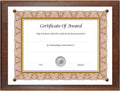 Award Plaque 8.5" x 11", Walnut (18811M) | Displays Diplomas and Certificates | Clear Cover with Tacks | Walnut Finish