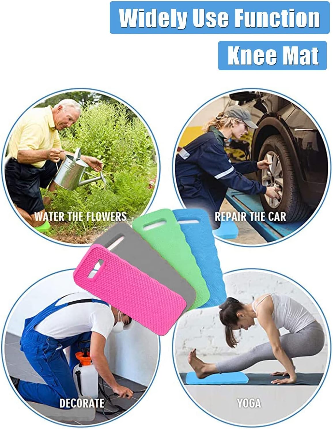2 PCS Garden Kneeling Pad,Knee Mat Waterproof Foam Knee Pads for Gardening,Cleaning,Baby Bath,Yoga,Praying and