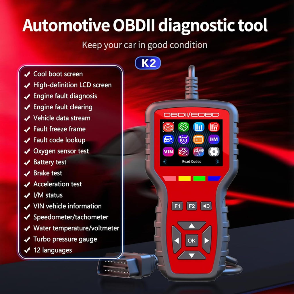 obd2 scanner K2 obd2 scanner diagnostic tool scanner for cars, car code reader with freeze frame, oxygen sensor