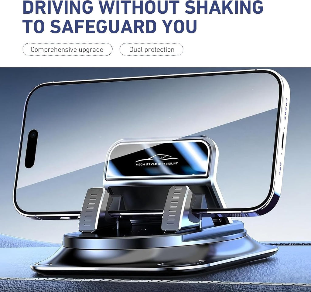 Car Dashboard Phone Holder, Rotatable One-Hand Operation Bracket, Anti-Slip Waterproof Navigation Mount with Strong