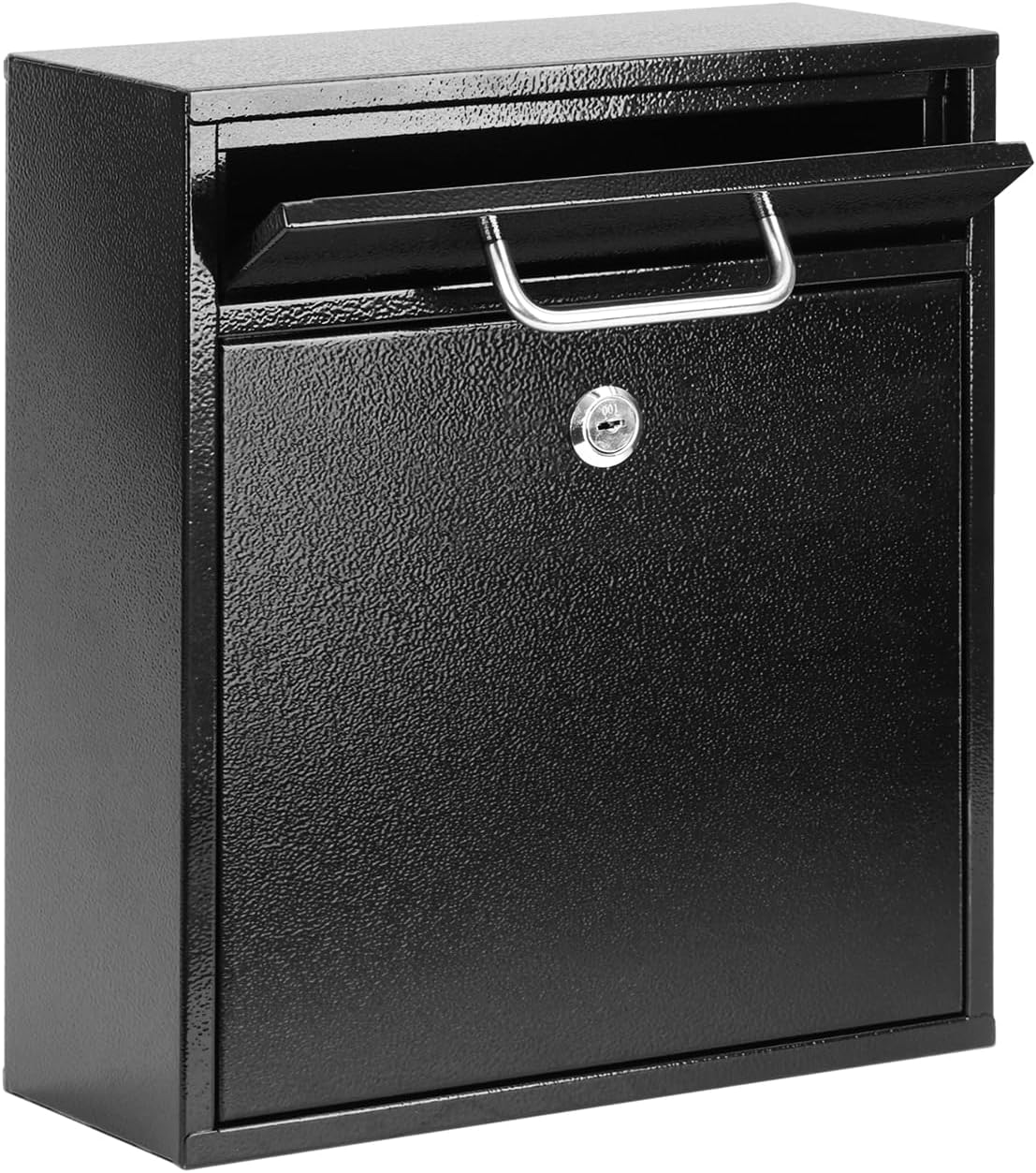 Steel Key Lock Mail Boxes for Outside, Locking Wall Mount Mailbox, Security Key Drop Box for Home, Office or