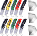 10-Pack Heavy Duty Folding Box Cutter Set, Utility Razor Knife