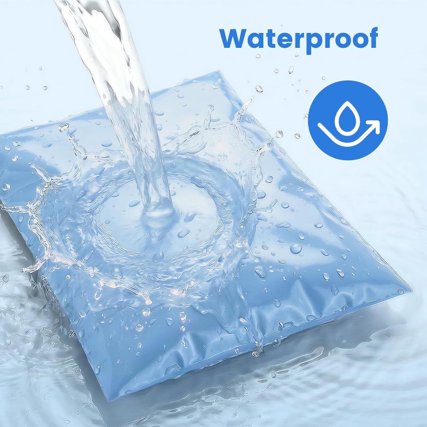 Poly Mailers 12x15.5 50PC Shipping Bags for Clothing Light Blue | Medium Size Self-Seal Mailing Poly Bags Shipping