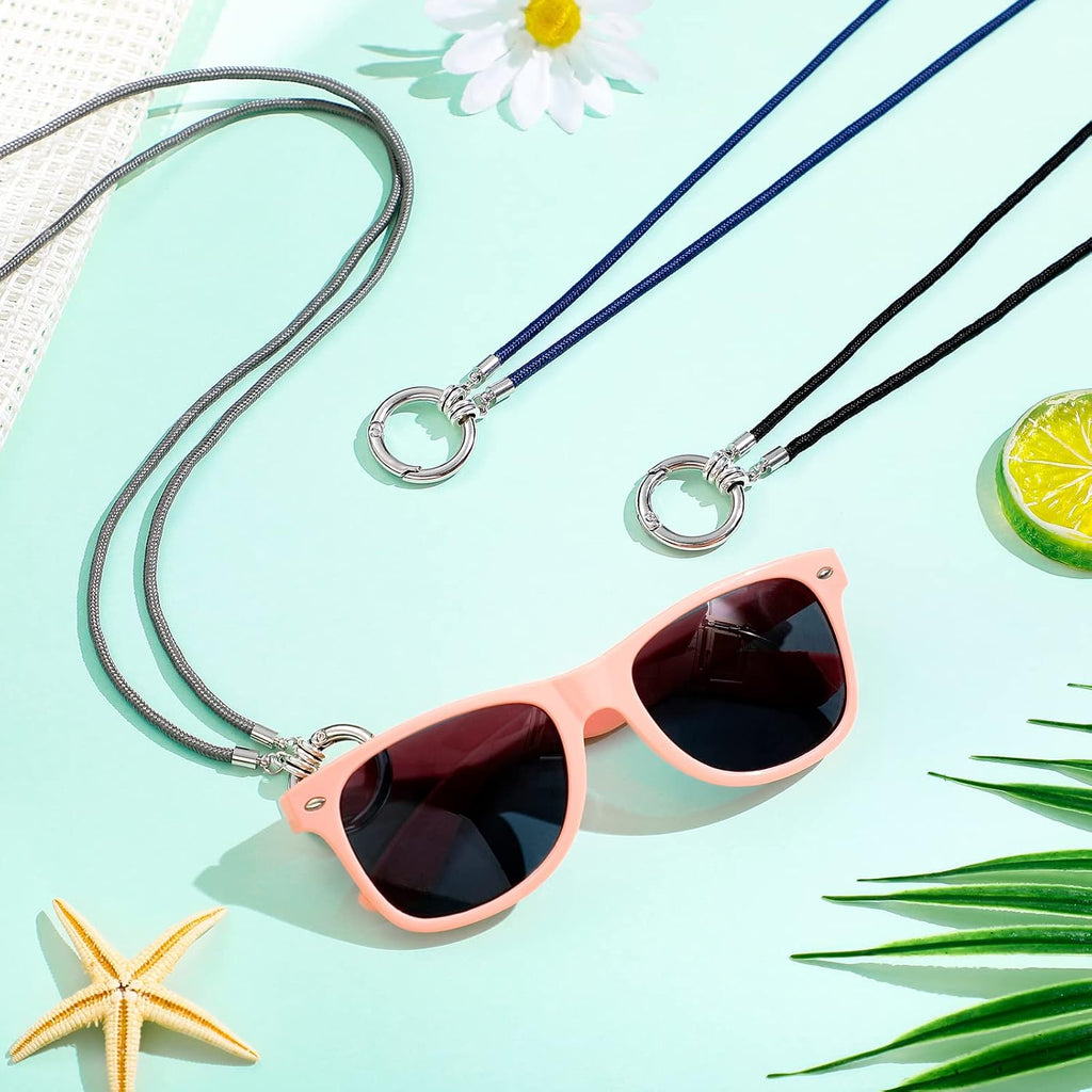3 Pcs Eyeglass Holder Necklace Ring Glasses Holder Strap Chain Loop Ring Reading Sunglasses Necklace for Women Men
