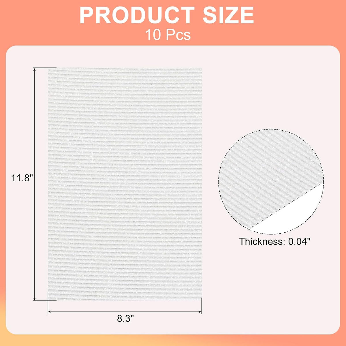 Corrugated Cardboard Paper Sheets, Corrugated Paper Cardboard Inserts [for Craft and DIY Projects] - 11.8x8.3