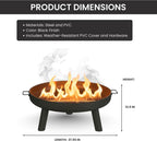Outdoor Fire Pit, Black, 27.5-Inch