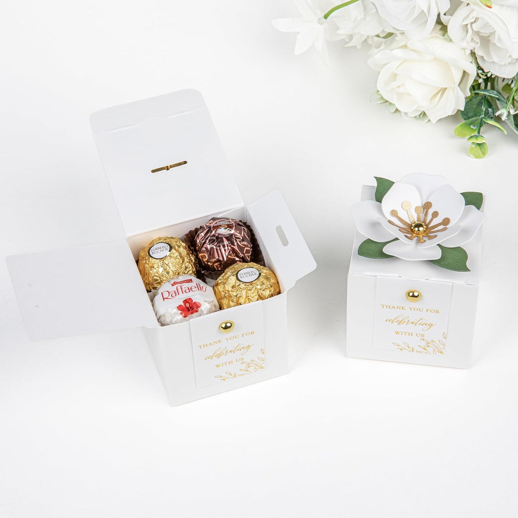 20 PCS Favor Boxes, White, 2.55x2.55x2.55