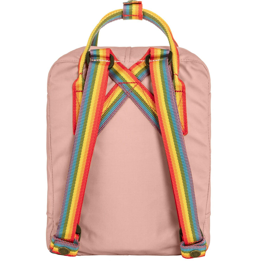 Kanken Rainbow Mini Backpack - Compact Everyday Carry, Durable Vinylon Fabric - Travel, Chalk Rose/Rainbow, One Size