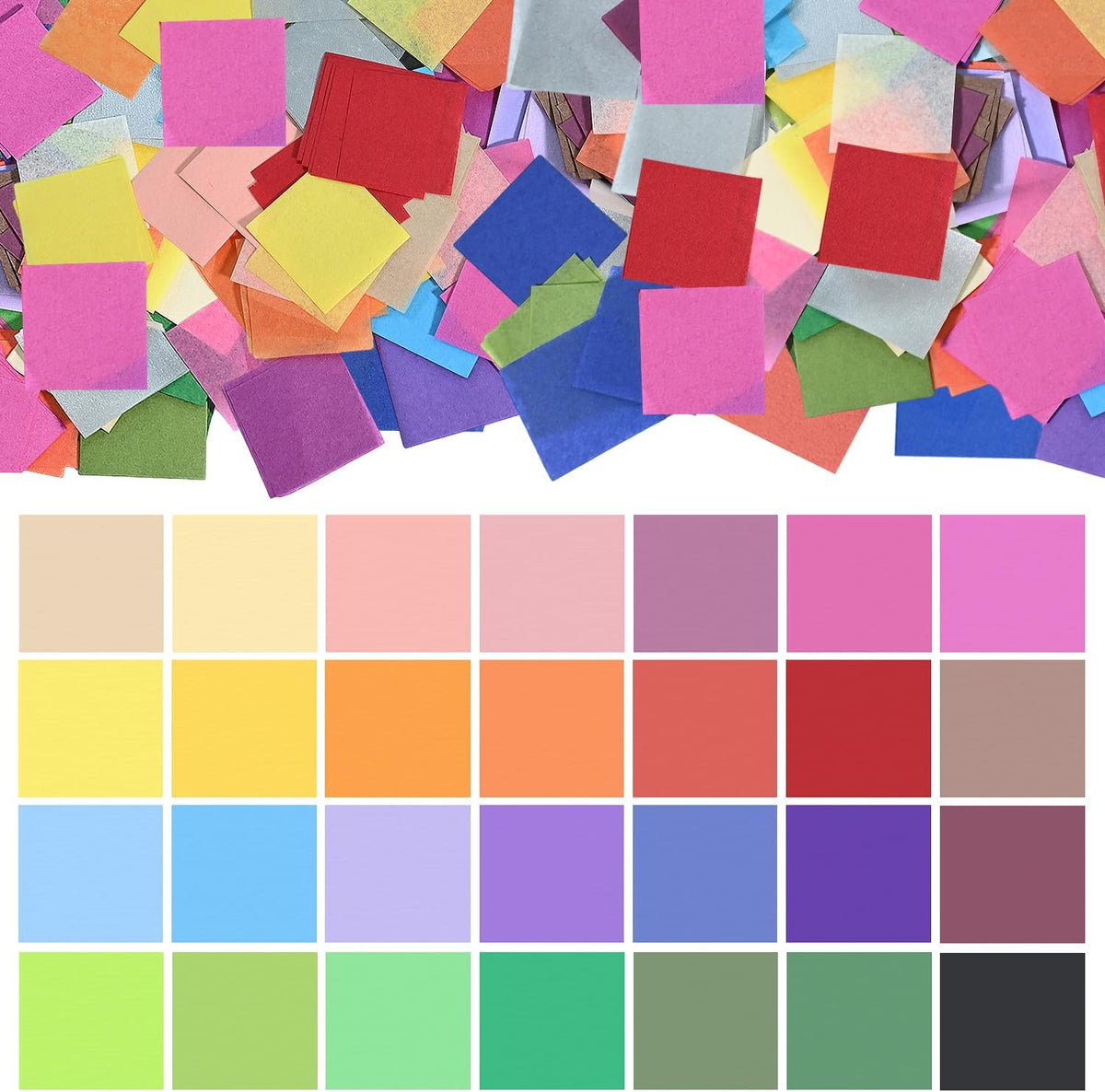 Tissue Paper Squares, Colored Tissue Paper for Crafts, 5400 Pcs 1 Inch