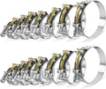 14Pcs T-Bolt Radiator Hose Clamp Set, Stainless Steel, 1" to 3" | 304 Stainless Steel, Nylon Locknut, Leak-Proof