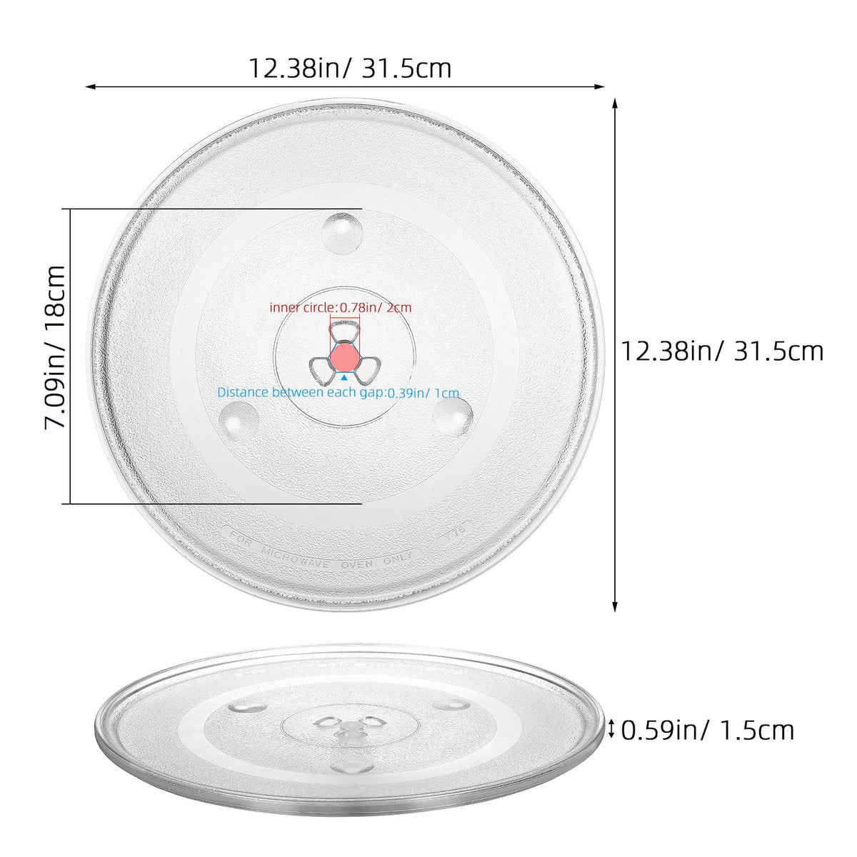 Microwave Glass Turntable Plate Replacement Tempered Glass Oven Tray