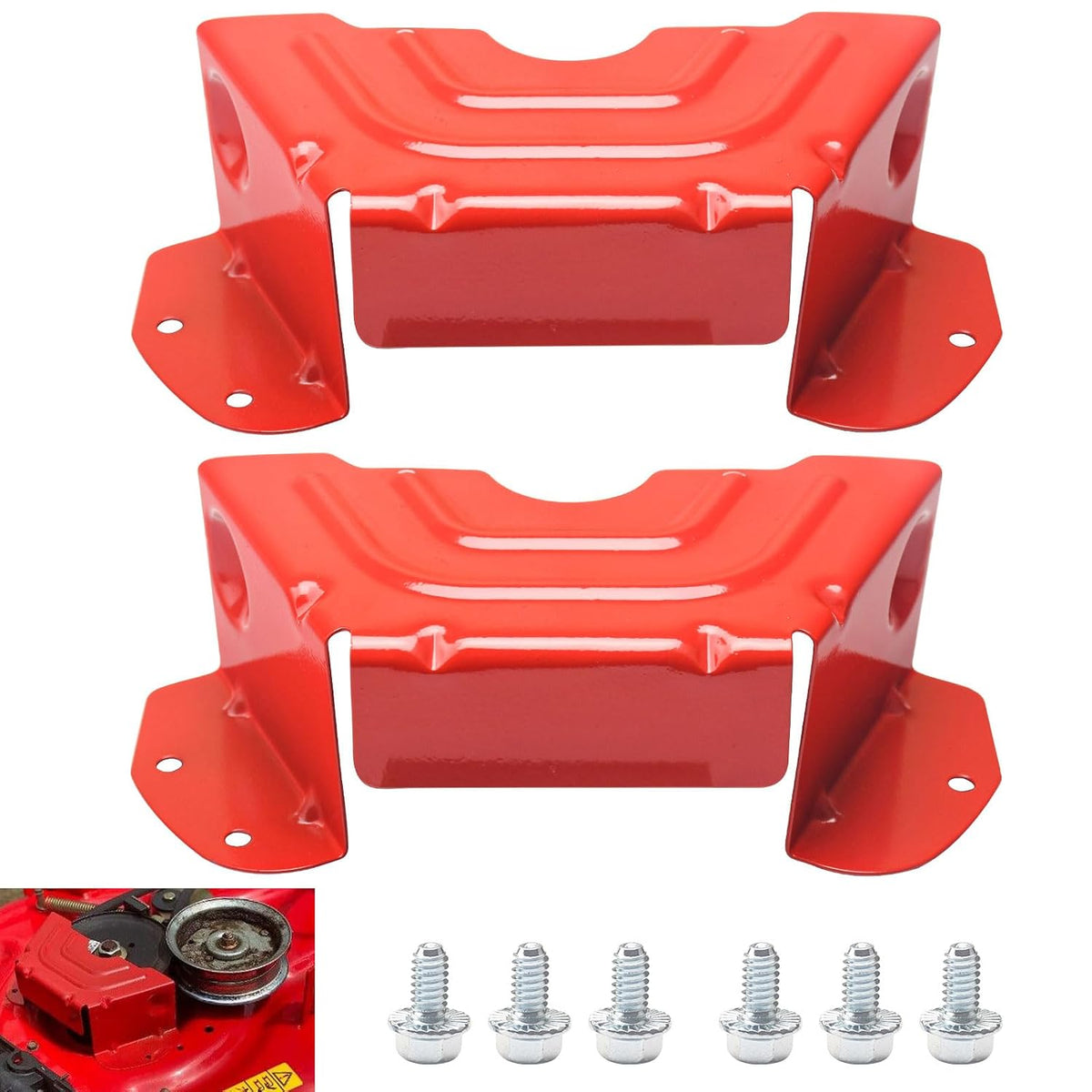 SnowBear 2-Pack Red Deck Belt Cover 42/46" 783-06424A-0638 Compatible with MTD, Troy Bilt, Cub Cadet, Columbia, Craftsman Lawn Mower Machines 783-06424A 13AJ771S004 (2010) 13AM77LS058