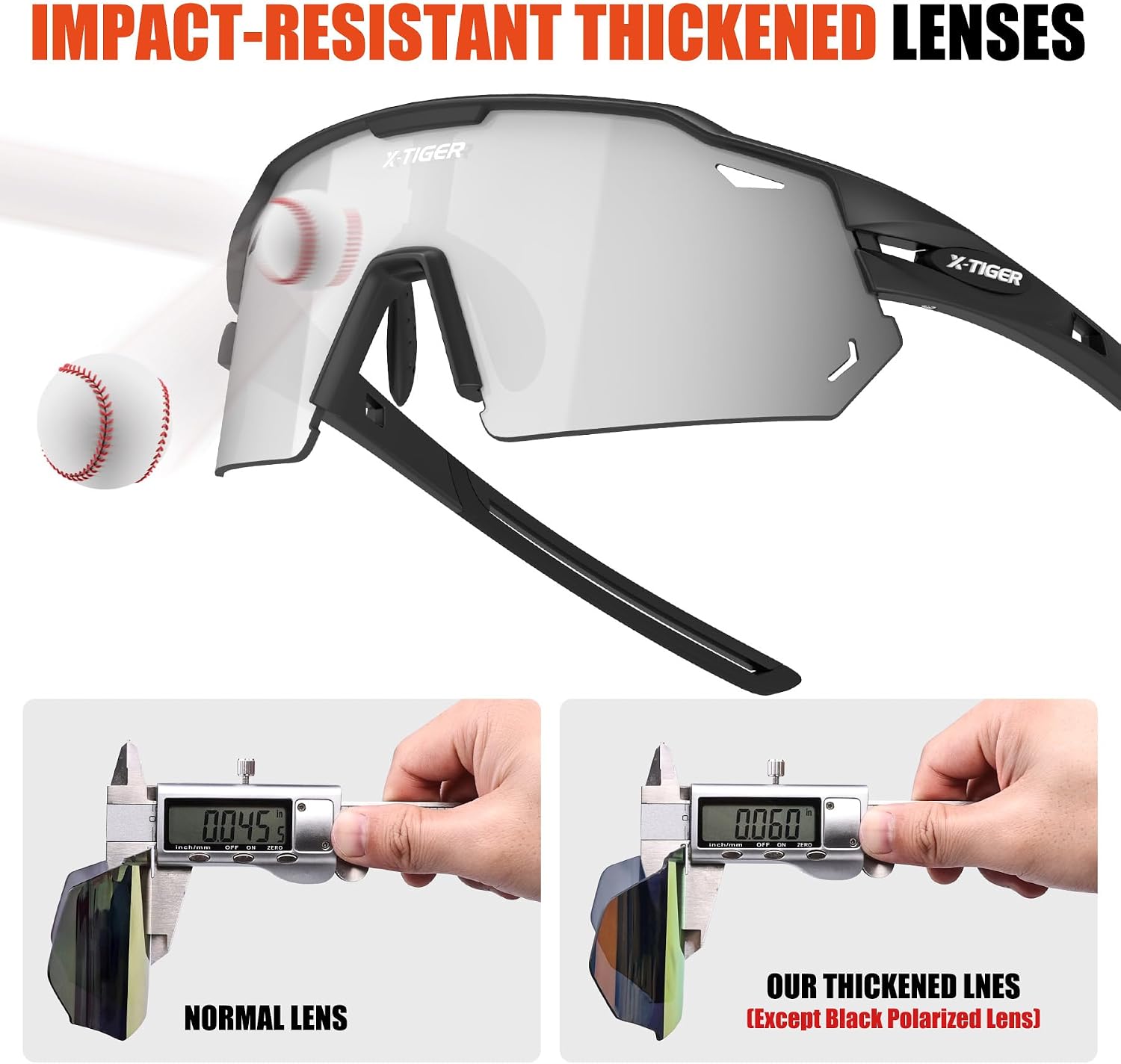 Polarized Cycling Glasses with 5 Interchangeable Lenses,MTB Biking Baseball Running Sports Sunglasses for Men Women