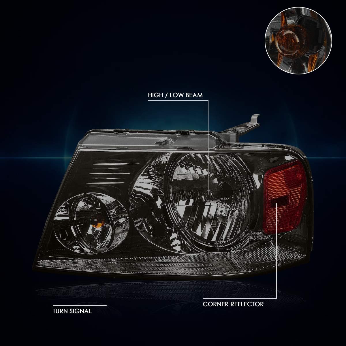 2Pcs Replacement Headlights Assembly Compatible with 2004-2008 Ford F150