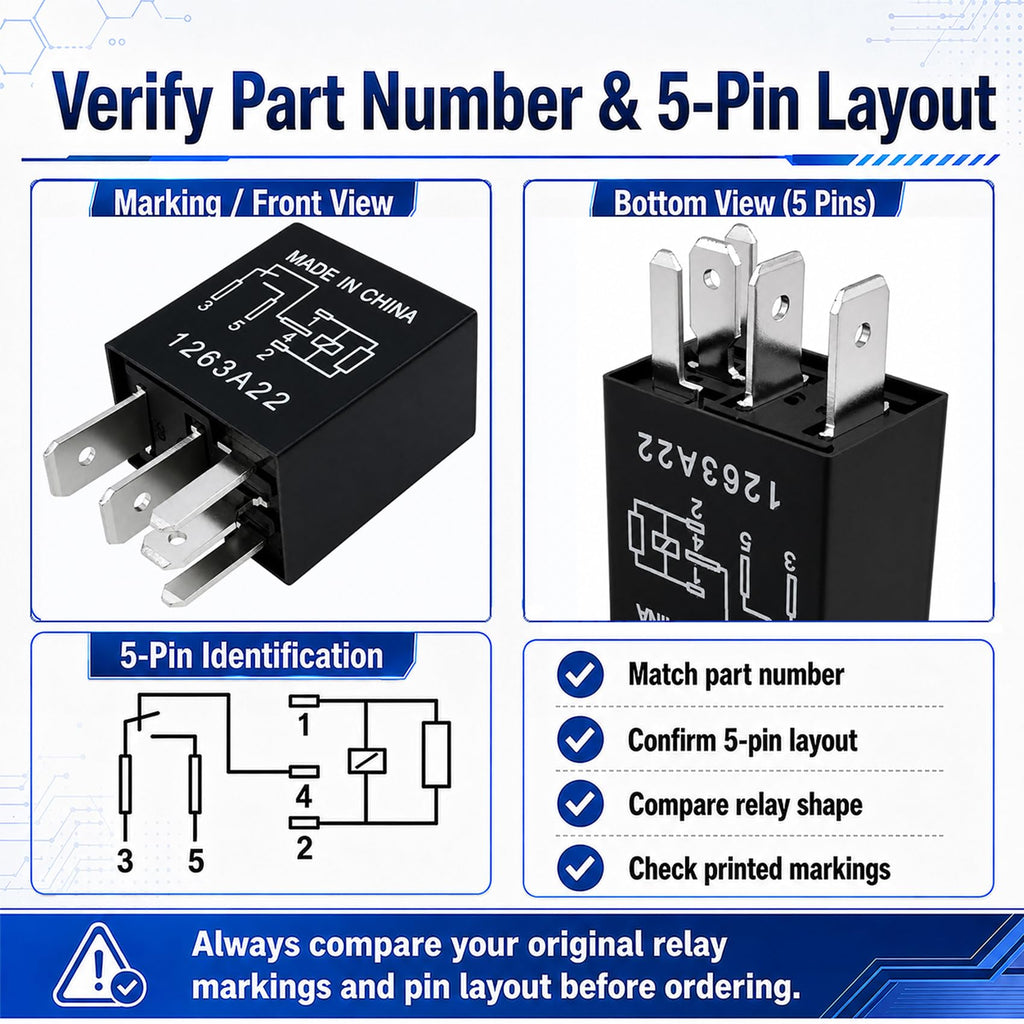 Cuttnell 3-Pack G8HE-1C7T-R1-DC12 Relay 12V 40A 5-Pin