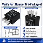 Cuttnell 3-Pack G8HE-1C7T-R1-DC12 Relay 12V 40A 5-Pin
