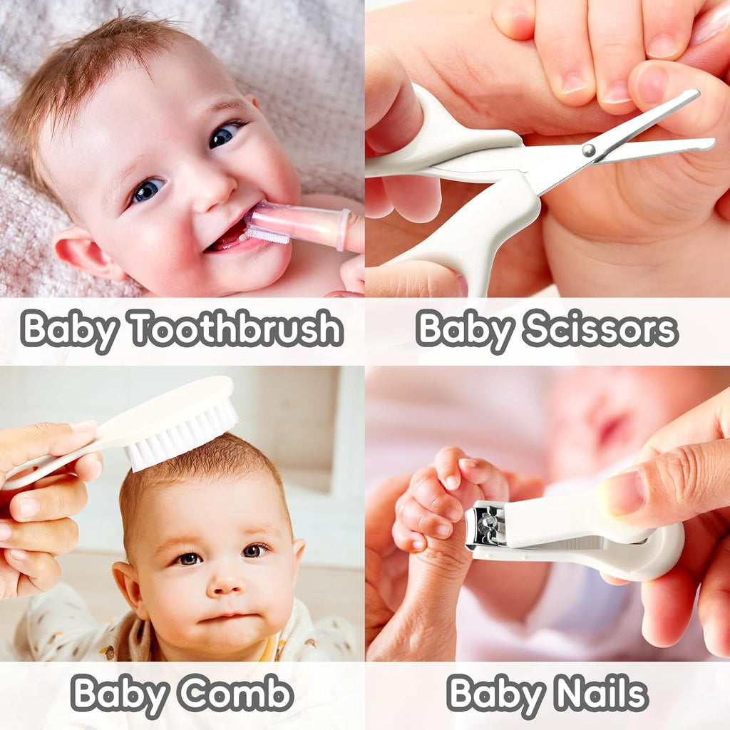 Baby Grooming Kit, Infant Safety Care Set with Hair Brush Comb Nail Clipper Nasal Aspirator,Baby Essentials Kit for