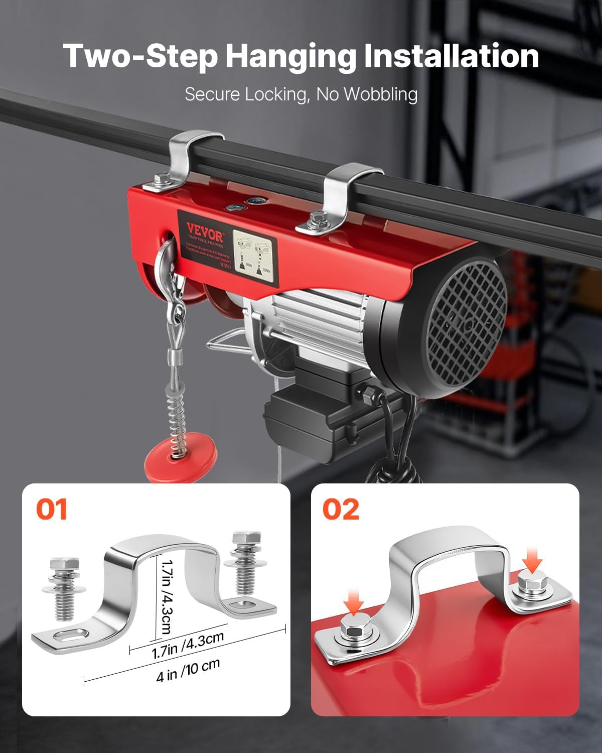 Electric Hoist with Remote Control, 1320LBS Electric Winch, 110V Electric Hoist with 14ft Wired Control for Lifting