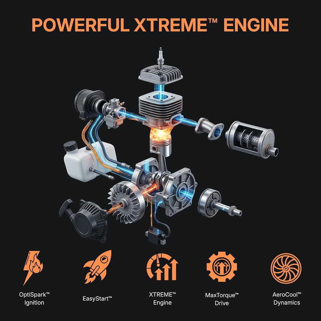 52cc 3-in-1 Gas Weed Wacker, 2-Cycle Professional Trimmer & Edger, Heavy Duty Brush Cutter with 40T/3T Blades
