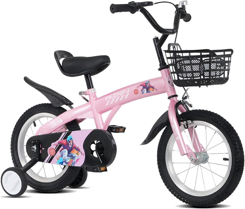Kids Bike, 16 18 Inch Children Bicycle with Training Wheels, Kids Bicycle for Boys Girls 4-12 Years Old, Sturdy
