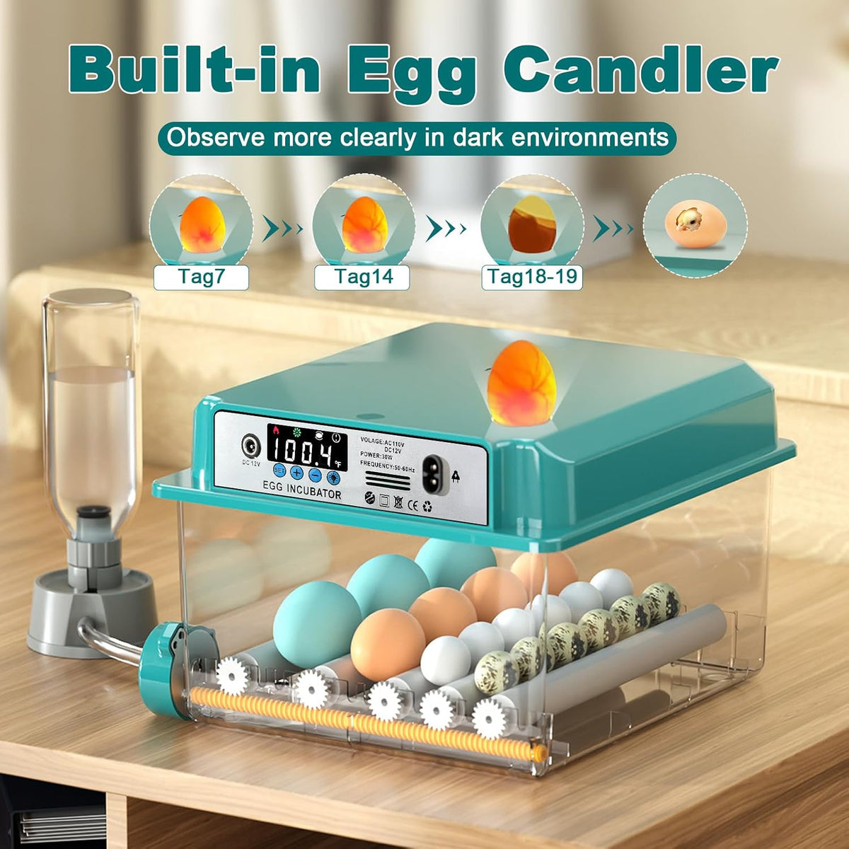 16 Eggs Incubators for Hatching Eggs, Egg Incubator with Automatic Egg Turning and Temperature Control, Chicken Egg