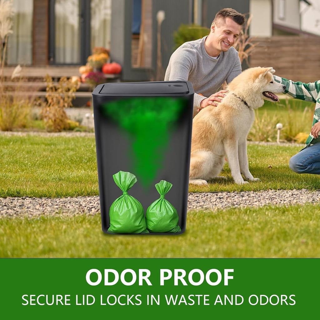 Dog Poop Trash Can Plastic,10L/2.6Gal Outdoor Dog Poop Wast Trash Can Bucket with Pop-Up Lid,Small Pet Waste