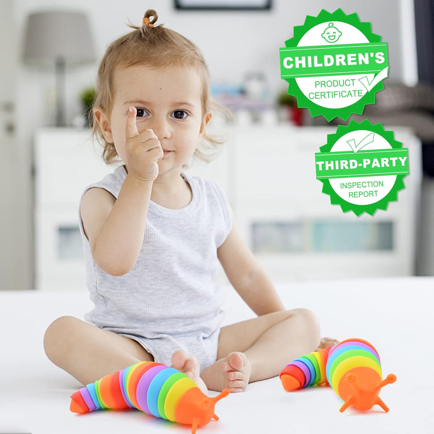 Fidget Slug Toy, Sensory Slug Fidget Toy for Kids & Adults, 1 PC Cute Autism Sensory Toys for Autistic Children