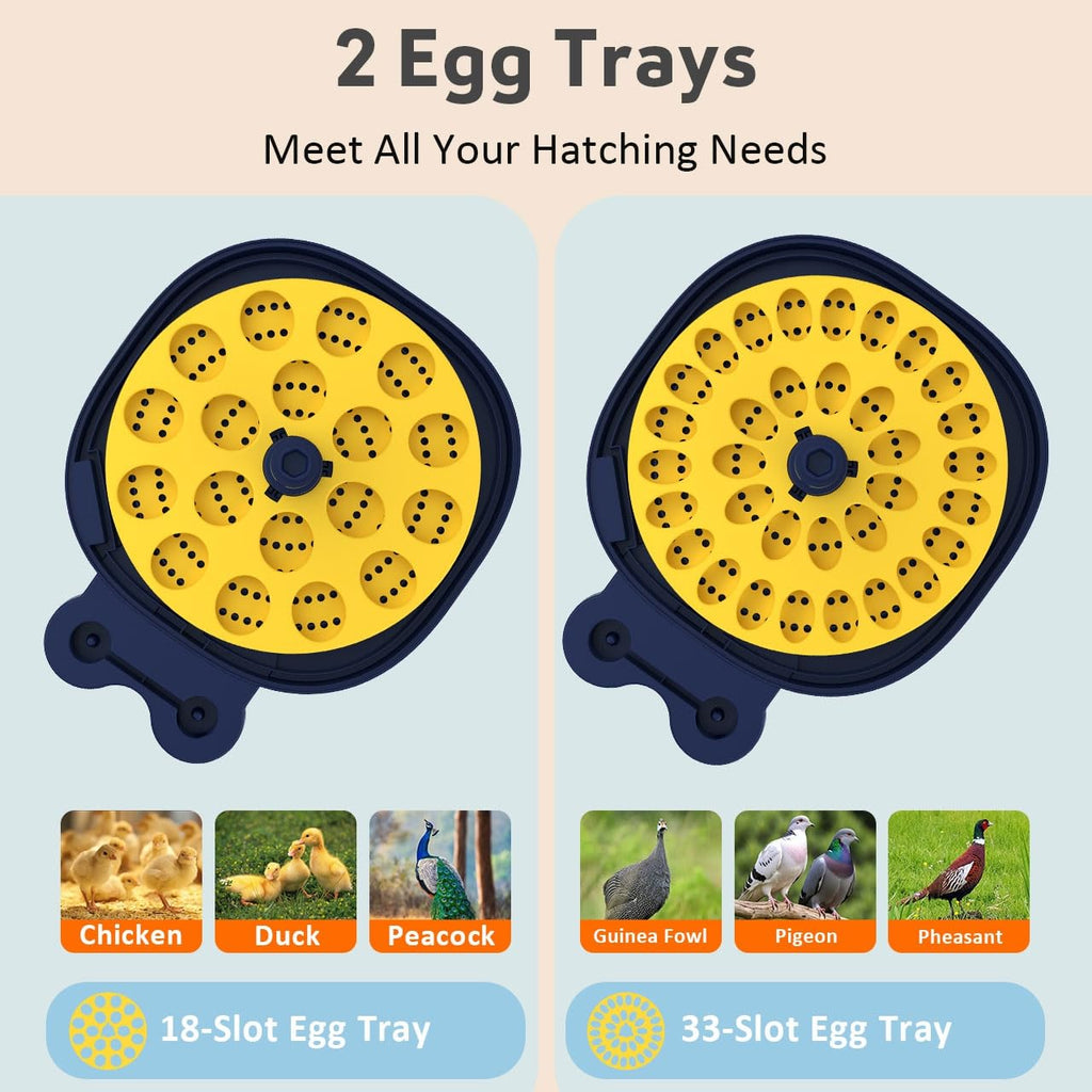 18-33 Egg Incubator for Hatching Eggs, Automatic Egg Turning, Egg Candler, Temperature/Humidity Control, Incubator