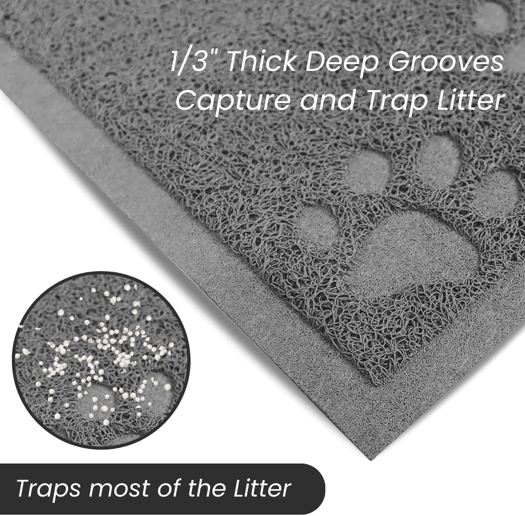 Andalus Small Cat Litter Mat, Pack of 1 - Waterproof, Non-Slip & Easy to Clean Cat Litter Box Mat for Extra Efficient