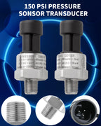 Ronybuy 150 PSI Fuel Oil Pressure Sensor Transducer 1/8" -27 NPT Thread