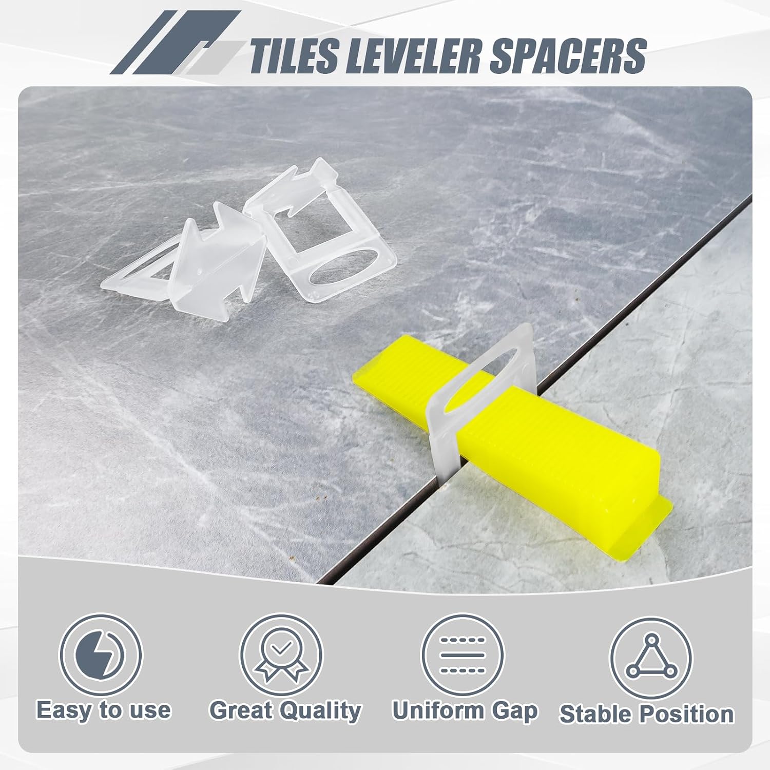 4500pcs Tile Leveling Clips 1/16 Inch Tiles Spacers with Hammer | Tile Leveling System Clips Tiles Leveler Spacers