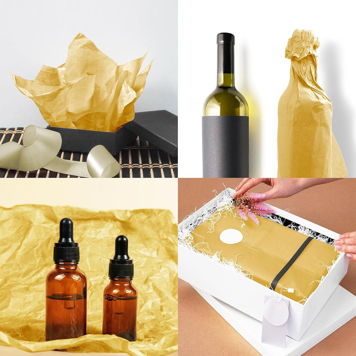 120 Sheets 14 x 20 Inch Gold Tissue Paper for Gift Bag Wrapping