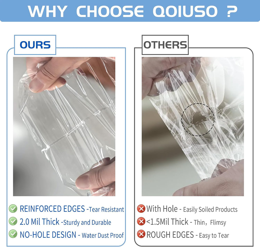 Clear Self-Sealing Cellophane Bags: 100PCS 10x13 Inch Sealable Poly Plastic Shipping Bags for Small Business