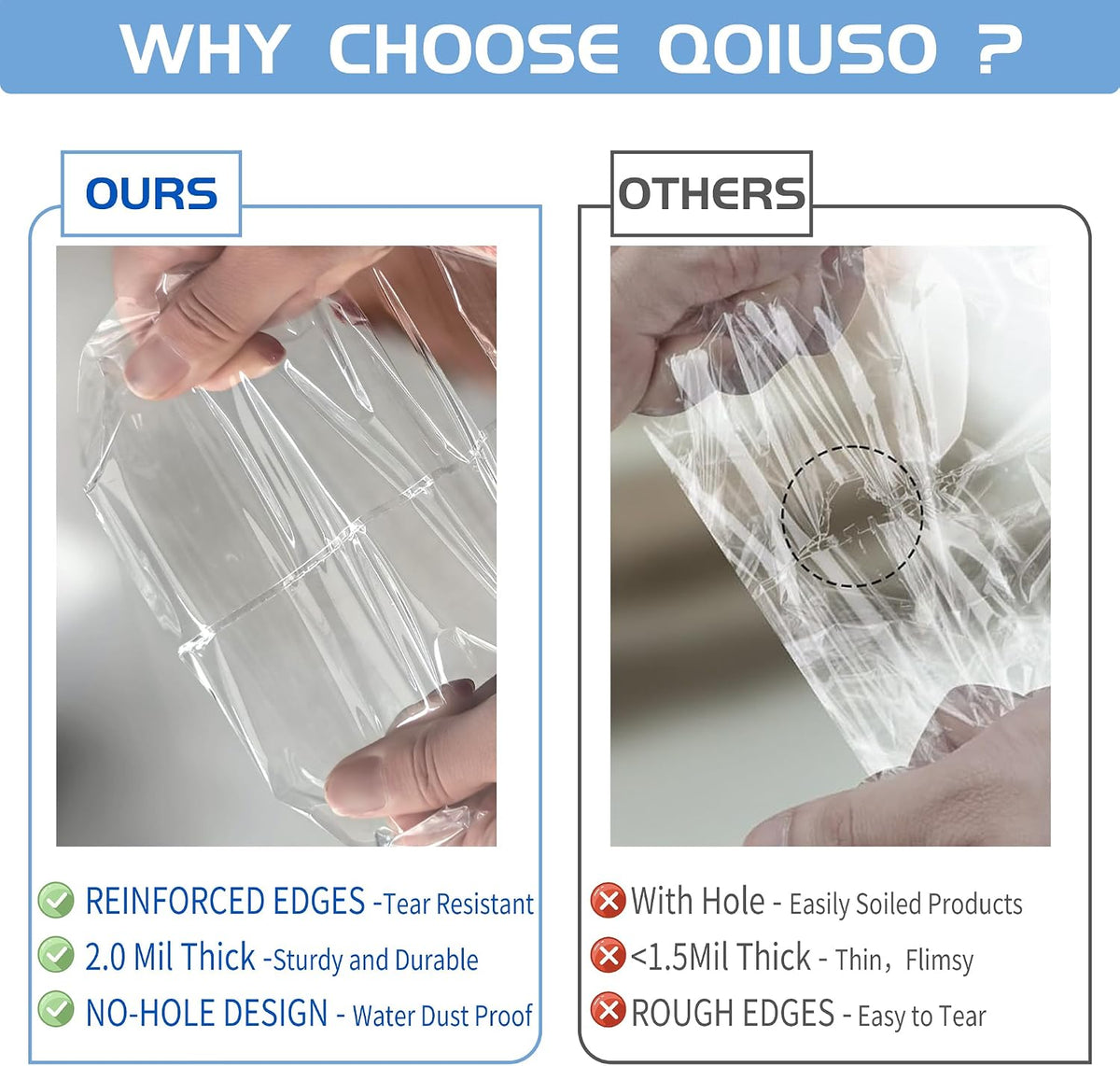 Clear Self-Sealing Cellophane Bags: 100PCS 10x13 Inch Sealable Poly Plastic Shipping Bags for Small Business