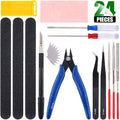 24Pcs Modeler Basic Tools Craft Set Hobby Building Tools Kit Professional Basic Model Building Tools Set for Model